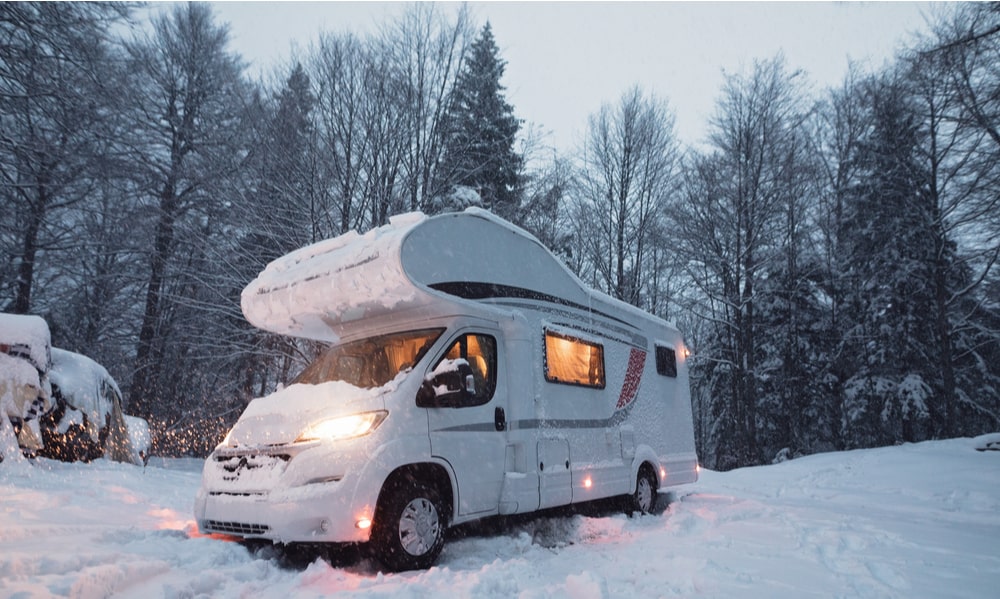 Snowy caravan